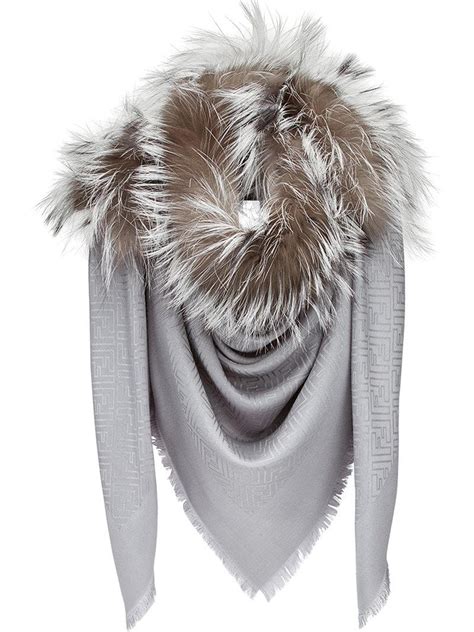 foulards fendi|fendi scarf with fur trim.